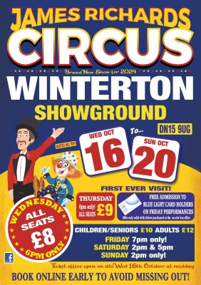 James Richards Circus Wednesday 16th to Sunday 20th October 2024